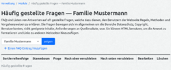 Liste der vorhandenen FAQ-Beiträge