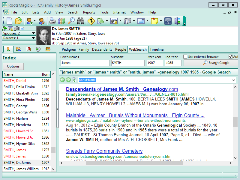 Datei:RootsMagic MainScreen WebSearchView.png
