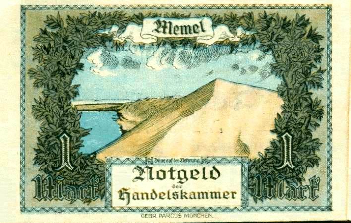 Datei:Ort Memel Notgeld 1 Mark v.jpg