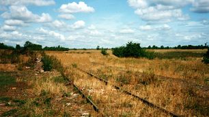 Landschaft beim Bahnhof von Naujeningken