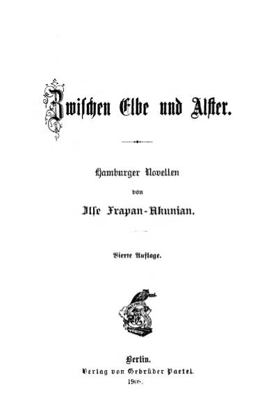 Datei:De Zwischen Elbe und Alster Frapan Ilse.djvu