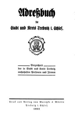 Adressbuch Trebnitz 1931 Titel.djvu