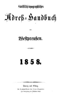 Adressbuch Westpreussen 1858 Titel.djvu