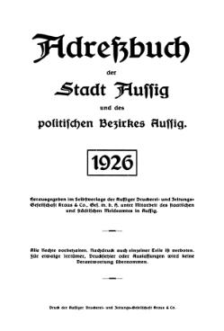 Adressbuch Aussig 1926 Titel.djvu